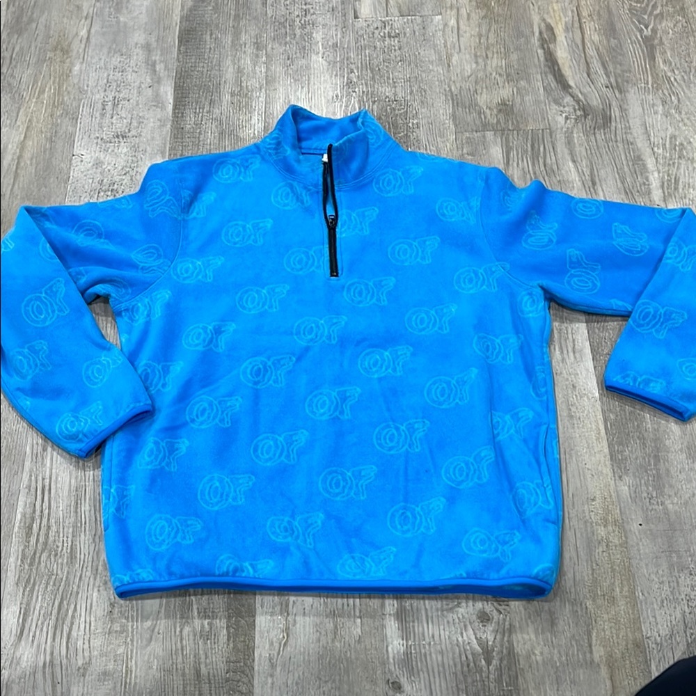 Odd‎ Future sweater Blue Half-Zip Sweater unisex large